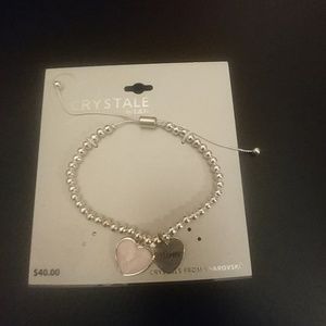Crystals by L & J Charm "MOM" Charm Bracelet